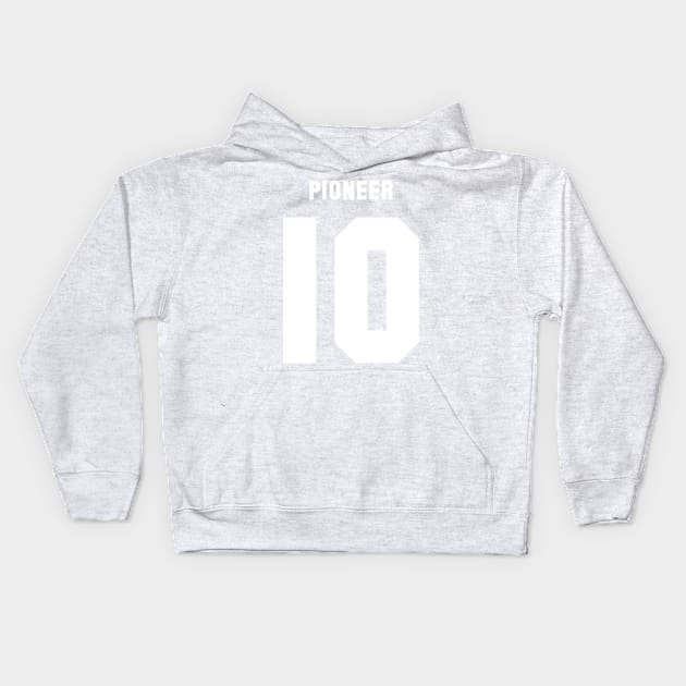 Pioneer 10 Jersey (variant) Kids Hoodie by TotallyNormal